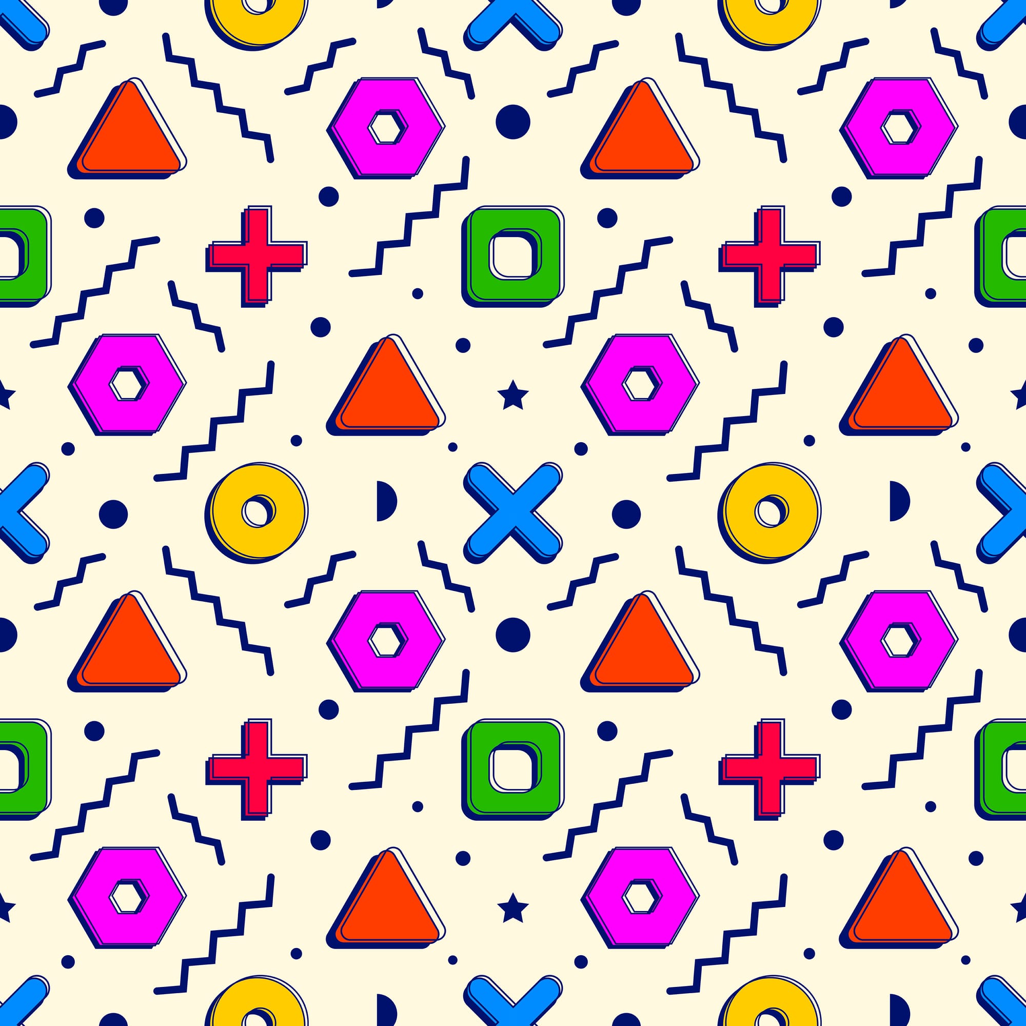 Colorful Geometric Seamless Pattern