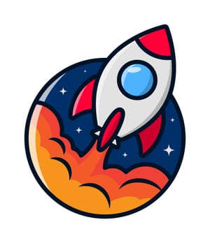 Cartoon Rocket in Space