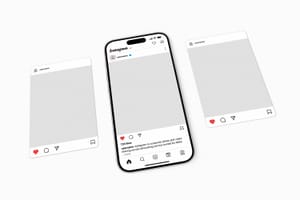 Aesthetic Instagram Post Portrait  Mockup with UI Smartphone