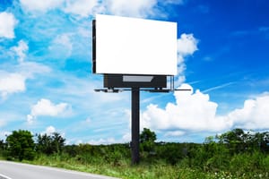 Billboard Mockup Roadside Angle View
