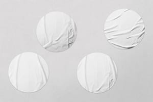 Glued Sticker Mockup Four Sticker Grid