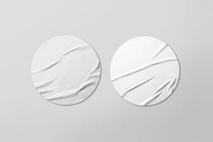 Glued Sticker Mockup Side by Side Duo