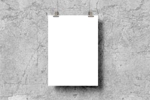 Hanging Poster Mockup on Wall