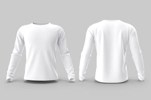Henley Long Sleeve Shirt Mockup Front and Back Apparel Branding