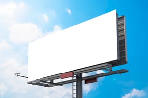 Large Highway Billboard Mockup Realistic Advertising Display