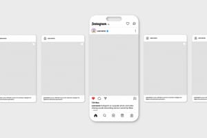 Lifestyle Instagram Post Portrait Mockup with UI Smartphone