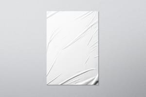 Minimal Folded Glued Poster Mockup