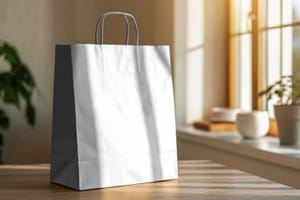 Paper Bag Mockup on Table