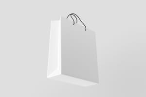 Shopping Bag Mockup Floating Side View