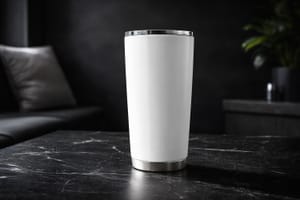 Tumbler Mockup on Marble Table
