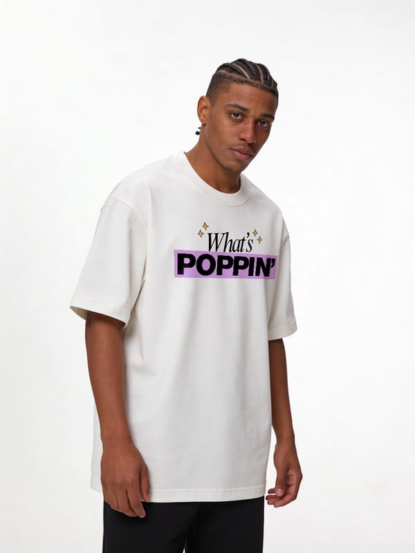 What’s Poppin Typography Design PNG, Cute Trendy Quote Graphic, Retro Bold Text Artwork, Fun Aesthetic Print for T-Shirt & Poster