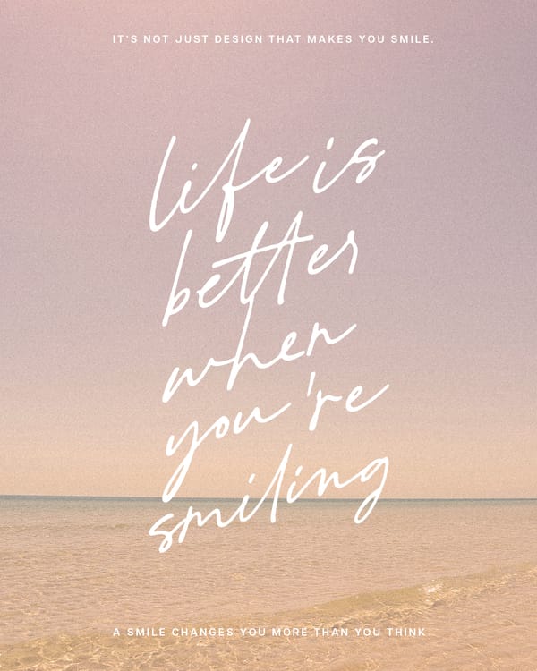 Life Is Better When You’re Smiling Poster, Abstract Glitch Collage Art Print, Modern Surreal Typography Design, Experimental Digital Wall Decor