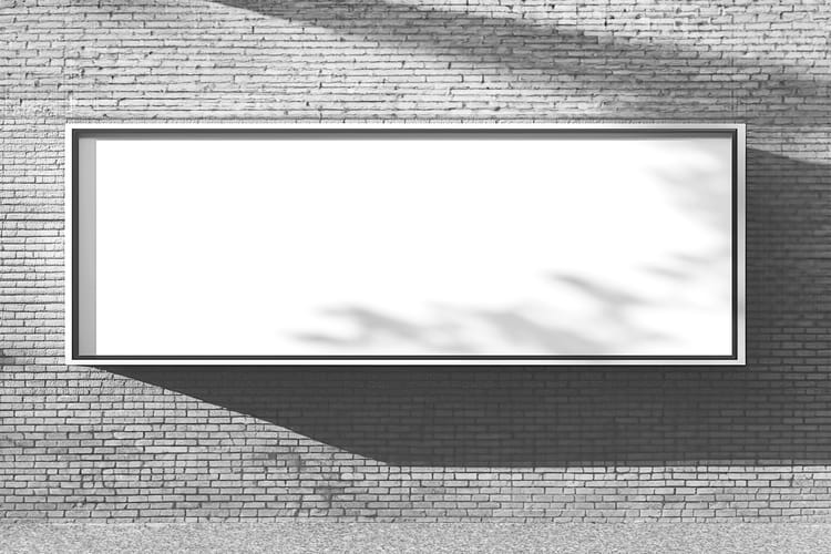 Billboard Mockup on Wall Brick