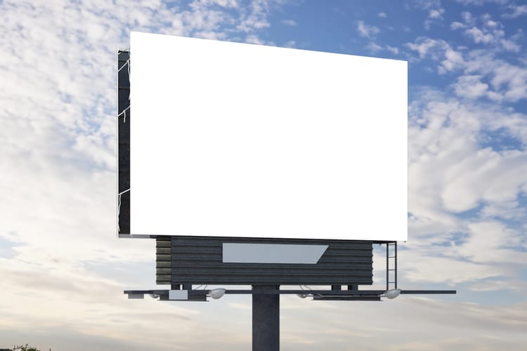 Billboard Mockup Wide Front View