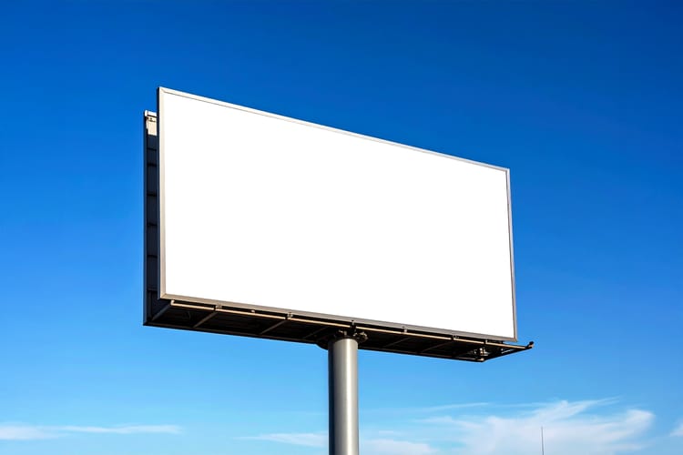 Blue Billboard Angle Display Mockup Scene
