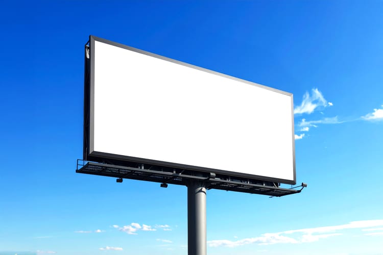 Blue Sky Billboard Display Mockup Scene