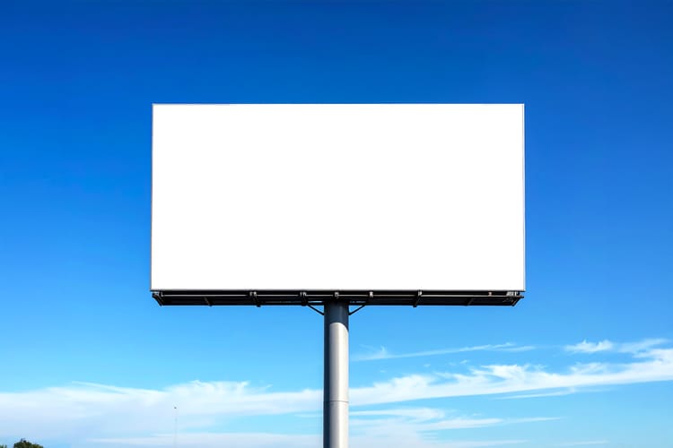 Clean Billboard Sky Display Mockup Scene