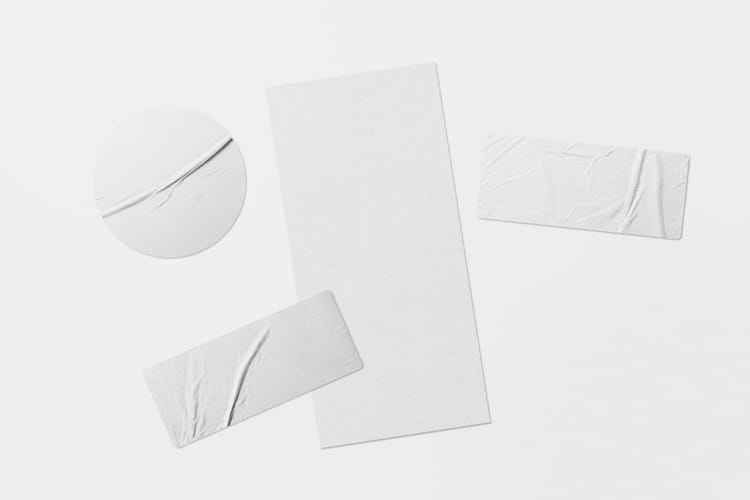 DL Paper Sticker Branding Mockup