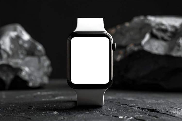 Dark Rock Watch Display Mockup Scene