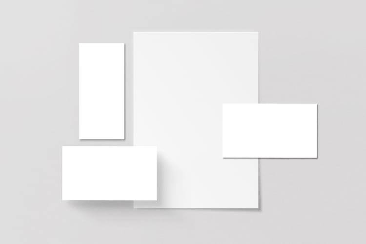 Floating Grid Stationery Mockup