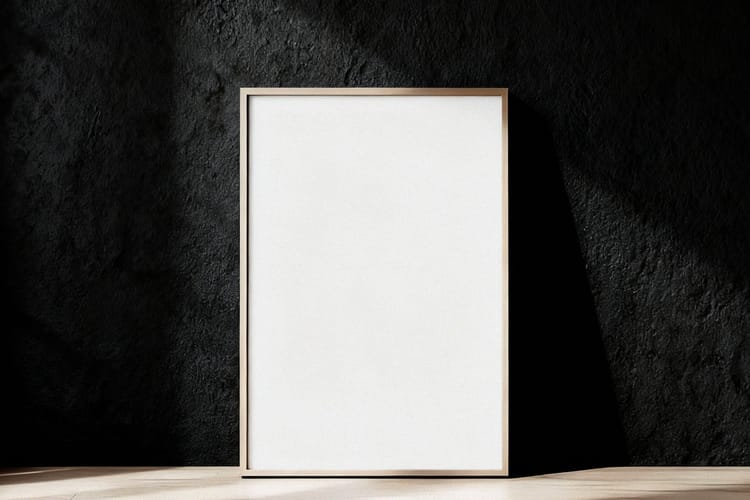 Frame Mockup with Dark Concrete Background