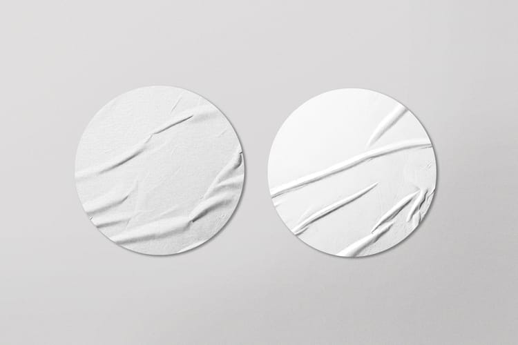 Glued Sticker Mockup Side by Side Duo