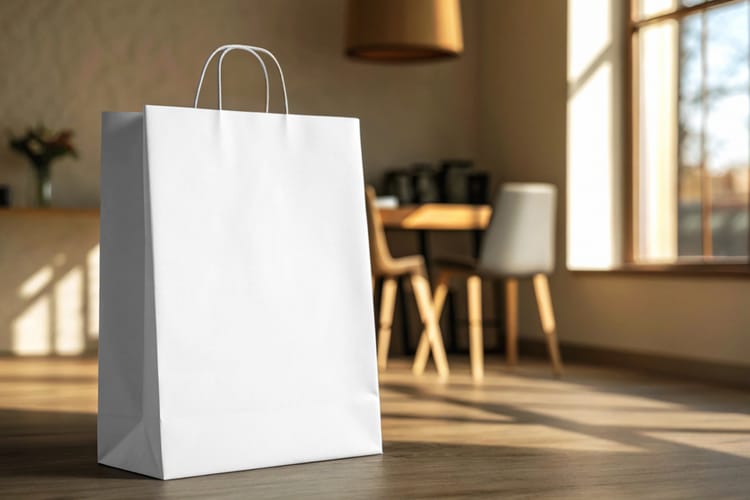Handheld Paper Bag Mockup