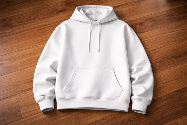 Hoodie Mockup on Wood Floor