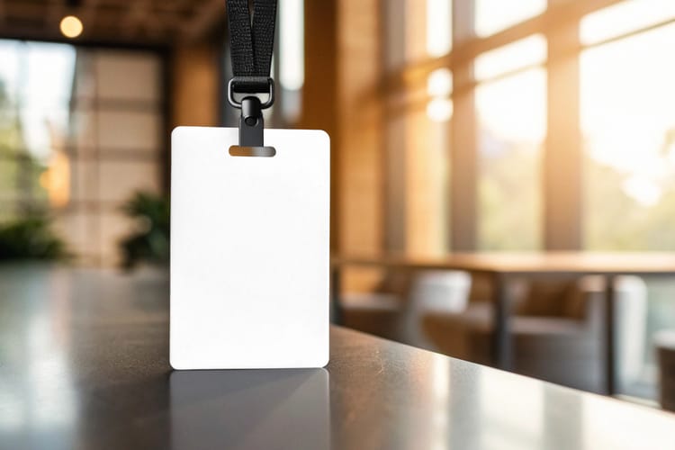 ID Card Mockups with Black Rope