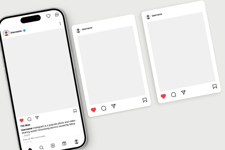 Instagram Post Mockup on Smartphone