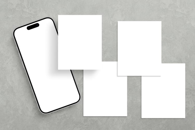 Layered Four Post with iPhone Mockup