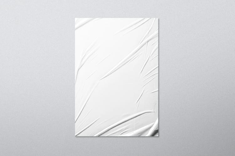 Minimal Folded Glued Poster Mockup