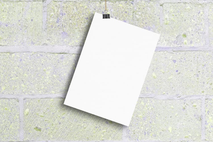 Minimal Poster Mockup On Wall Bricks