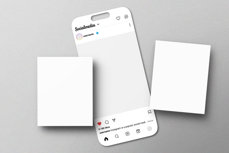 Modern Social Media Post Mockup with Ui Layout