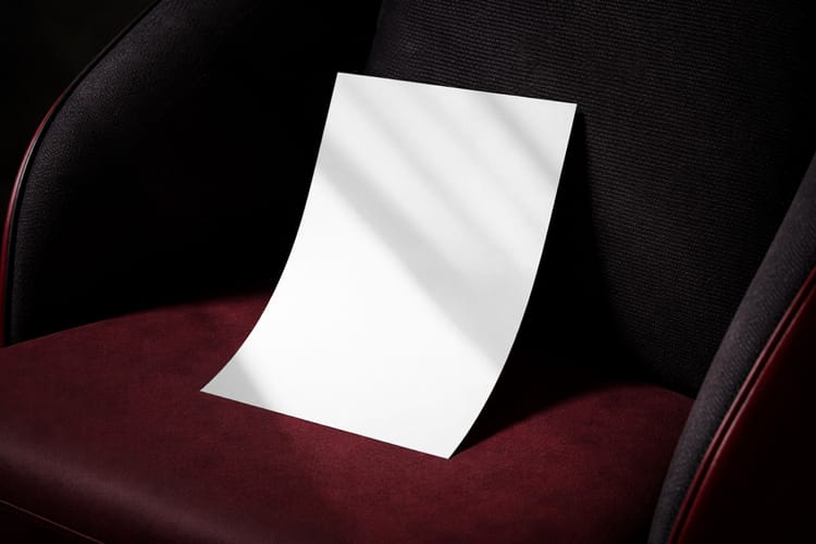 Paper Mockup on Red Chair