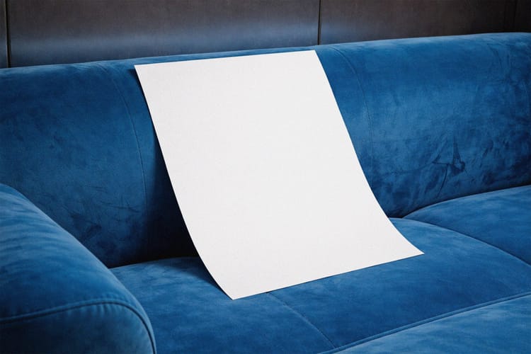 Poster Mockup on Blue Couch