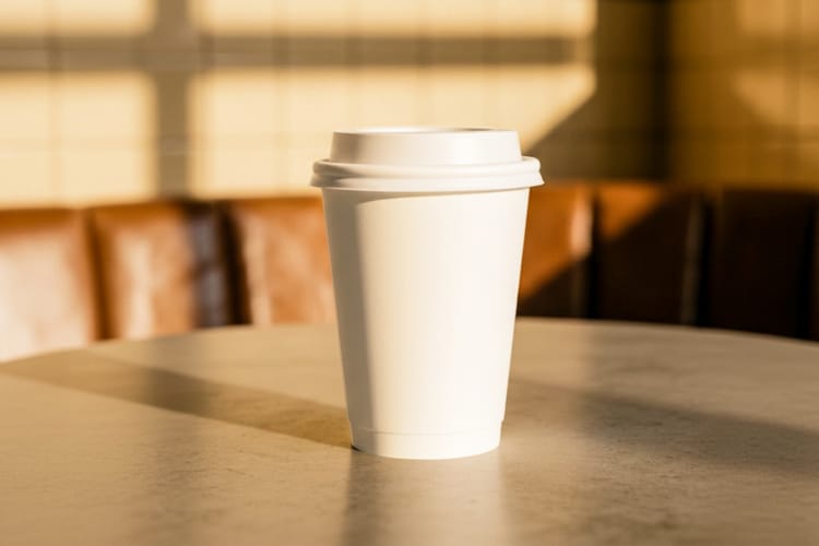 Realistic Coffee Cup Mockup on Table