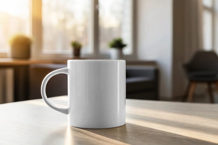 Realistic Mug Mockup on Table