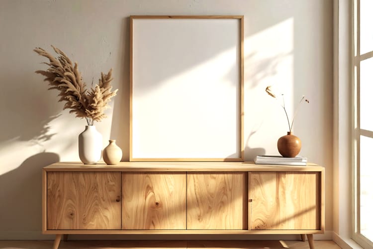 Shelf Frame Poster Display Mockup Scene