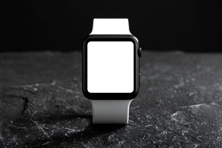 Stone Platform Smartwatch Display Mockup Scene
