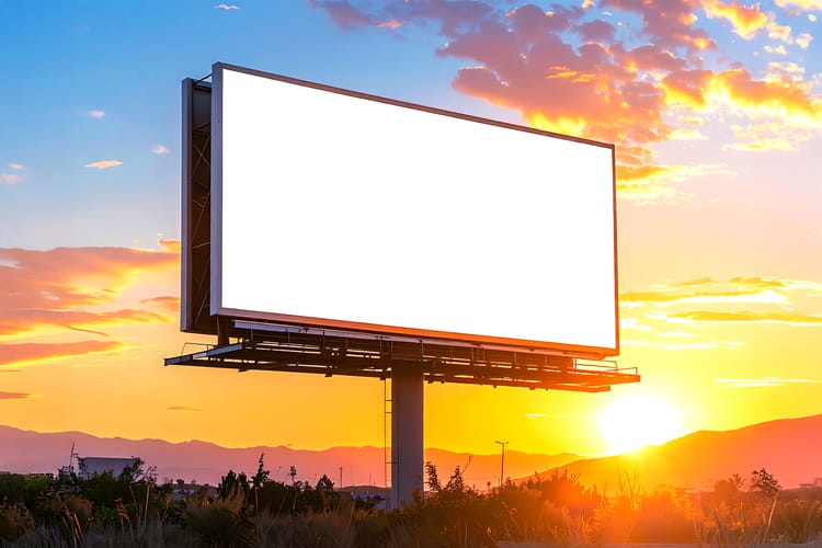 Sunset Billboard Advertising Display Mockup Scene