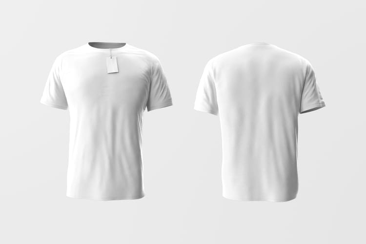 T-Shirt Mockup Front and Back Minimal Apparel Branding Scene