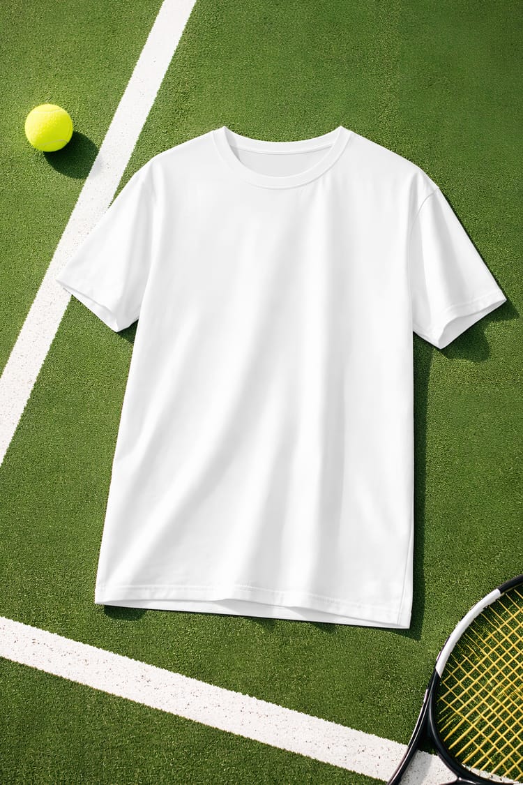 T-shirt Mockup on Tennis Field