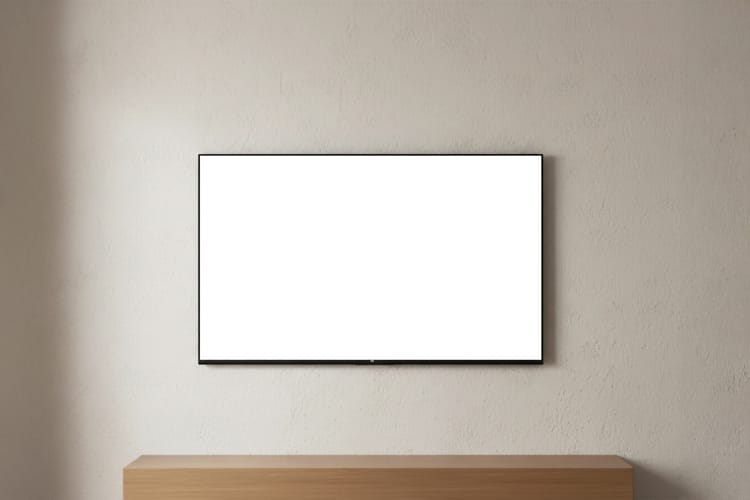 Wall Mounted TV Display Mockup Scene