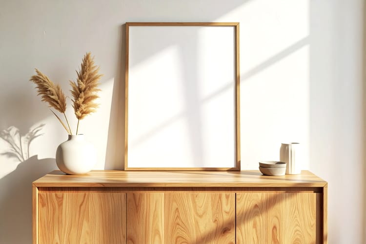 Window Frame Poster Display Mockup Scene